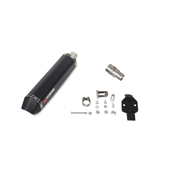 Scorpion Exhaust Piaggio MP3 400 / MP3 400 LT (2008-13), MP3 500 / MP3 500 LT (2008-16)  -  Serket Parallel Slip-on Black Ceramic Coated Sleeve